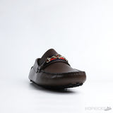 Gucci Brown Horse bit Web Driving Loafer - Photo 2