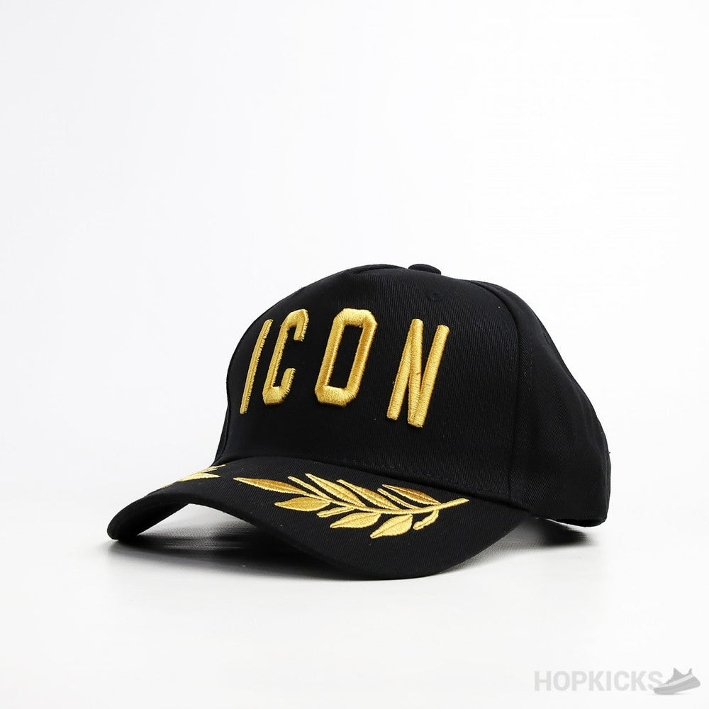 Icon Yellow Logo Black Cap
