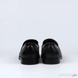 LV Moccasin Plain Leather Platinum Black Loafers (Dot Perfect) - Photo 10