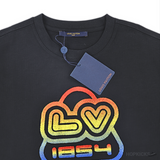 Louis Vuitton Colorful Embroidered Black T-Shirt (Imported Premium Finish) - Photo 4