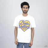 LV Yellow Heart Logo White T-Shirt - Photo 1