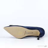Manolo Blahnik Navy Blue Satin Hangisi Pumps (Dot Perfect) - Photo 6