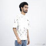OFF-WHITE X Marais Splatter Print White T-Shirt - Photo 3