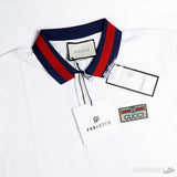 Gucci Web Collar White Polo Shirt - Photo 6