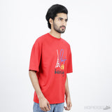 Balenciaga Paris Print Logo Red T-Shirt - Photo 5