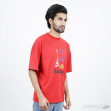 Balenciaga Paris Print Logo Red T-Shirt - Photo 2