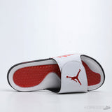 Air Jordan Hydro 5 Retro White Fire Red Slides - Photo 4