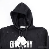 G*venchy Black Paris Logo Destroyed Hoodie - Photo 3