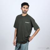 Off-White Olive Cotton Crew Neck T-Shirt (Economy Batch) - Photo 7