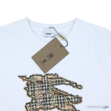 Burberry Log Patched White T-Shirt (Imported Premium Finish) - Photo 3