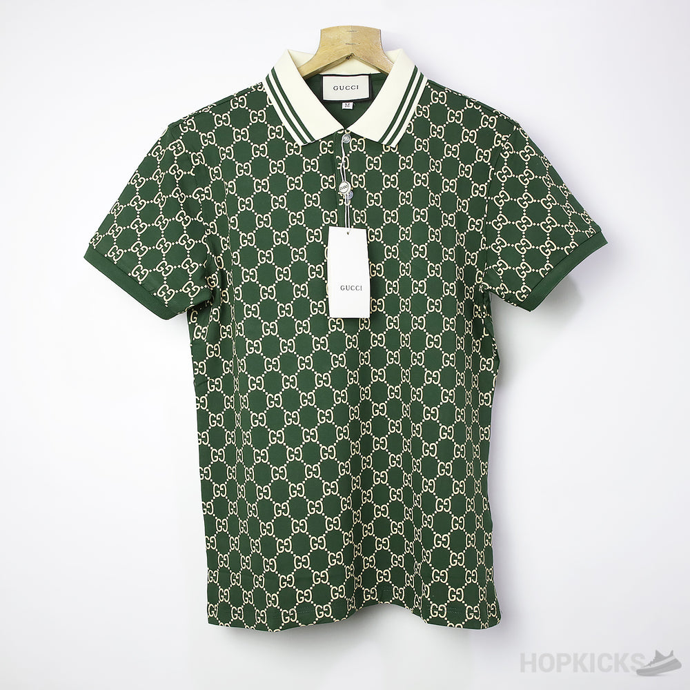 GG Stretch Cotton Polo Shirt Green
