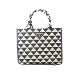 Prada Large Prada Symbole Embroidered Fabric Handbag (Dot Perfect) - Photo 2