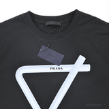 Prada Strip Triangle Printed Black T-Shirts (Imported Premium Finish) - Photo 4