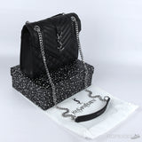 YSL Silver Logo Envelope Chain Shoulder Bag - Photo 4