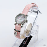 Alessandra Olla Crystal Bezel Heart Charm Pink Leather Watch - Photo 3