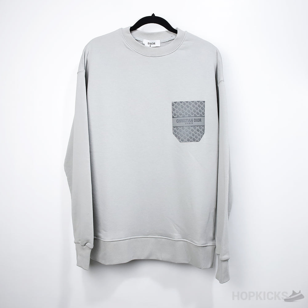 Dior Front Logo Pocket Grey Sweatshirt