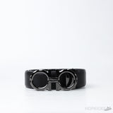 Ferragamo Double-Ganici Black Buckle Belt - Photo 1