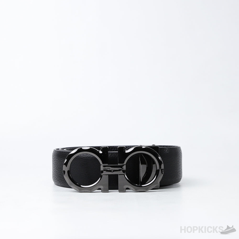 Ferragamo Double-Ganici Black Buckle Belt