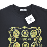 Hermes Logo Printed Black T-Shirt (Imported Premium Finish) - Photo 4