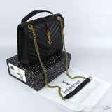 YSL Gold Logo Envelope Chain Shoulder Bag - Photo 4