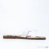 Hermes Oran Flat Sandal White Silk Print Lining (Premium Plus Batch) - Photo 3
