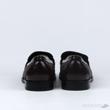LV Moccasin Plain Leather Gold Black Loafers (Dot Perfect) - Photo 8