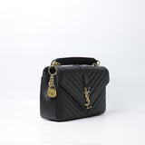 Saint Laurent Saint Laurent College Quilted Medium Shoulder Bag (Dot Perfect) - Photo 3