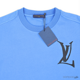 Lv Logo Printed Blue Black T-Shirt (Imported Premium Finish) - Photo 4
