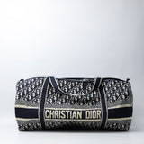 Christian Dior 2020 Oblique-Pattern Holdall Bag Blue (Dot Perfect) - Photo 1