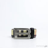 B*rberry Vintage Black Check Leather Belt - Photo 1