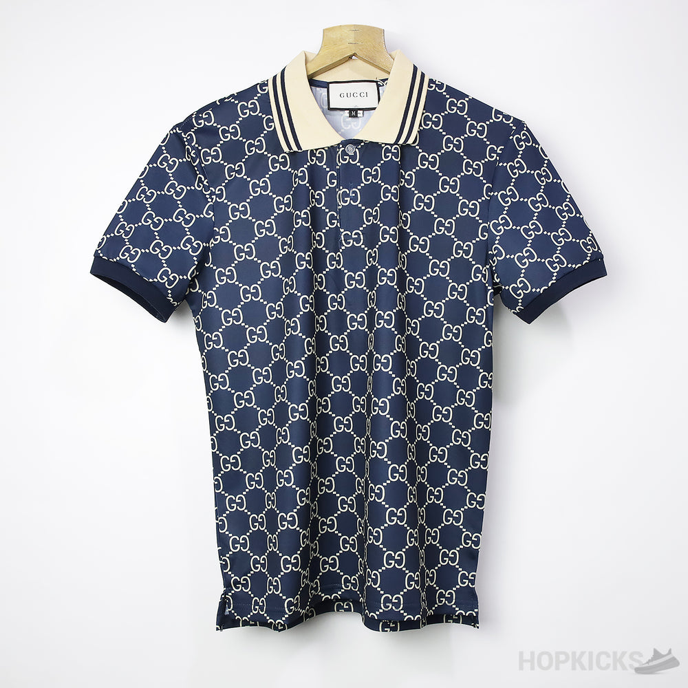 GG Supreme Stretch Cotton Polo Shirt Blue