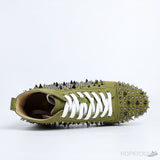 CL Green Suede Multi Level Spiked High Top - Photo 6