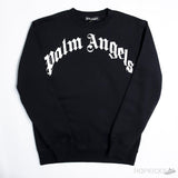 Palm Angels Curved Logo Black Sweatshirt - Photo 1