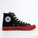 Converse Chuck Taylor All-Star 70 Hi Comme des Garcons PLAY Black Red Midsole - Photo 3