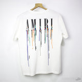 Am*ri Blue Drip Printed White T-Shirt - Photo 2