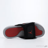 Air Jordan Hydro 4 Black Fire Red Cement Grey Slides - Photo 5