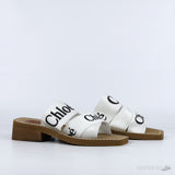 Chloe Chunky Heel White Strip (Premium Batch) (Slightly Stained) - Photo 1