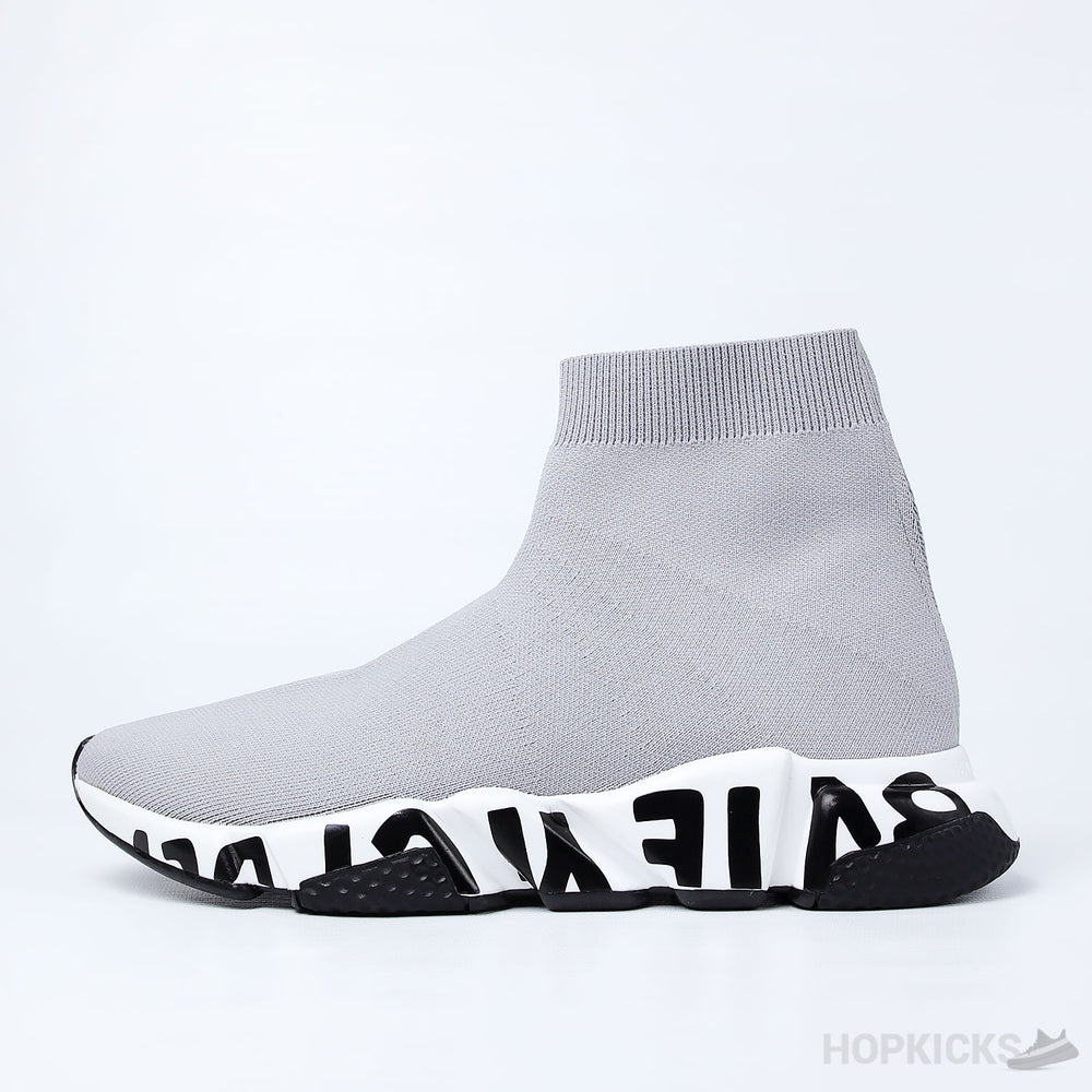 Bale*ciaga Speed Graffiti Gray White Black