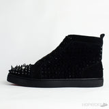 CL Black Suede Multi Level Spiked High Top (Premium Batch) - Photo 1