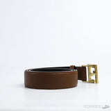 F*ndi Brown FF Buckle Gold Belt - Photo 2
