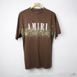 Am*ri Painter Logo Print Cotton Brown T-Shirt - Photo 1