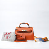 Hermes Epsom Kelly Pochette Clutch Feu Bag (Dot Perfect) - Photo 4