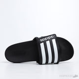 Adilette Core Black White Stripes Slides - Photo 5