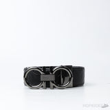 Ferragamo Ganici Black Buckle Belt - Photo 1