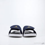Air Jordan Hydro V Retro Obsidian Navy Blue White Slides - Photo 11