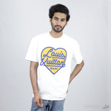 LV Yellow Heart Logo White T-Shirt - Photo 5