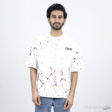 OFF-WHITE X Marais Splatter Print White T-Shirt - Photo 2