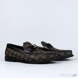 LV Moccasin Plain Leather Platinum Black Loafers (Dot Perfect) - Photo 9