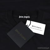 Palm Angels Black Cotton Sprayed Logo Printed Crew Neck T-Shirt (Economy Batch) - Photo 8