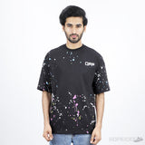 OFF-WHITE X Marais Splatter Print Black T-Shirt - Photo 5